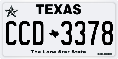 TX license plate CCD3378