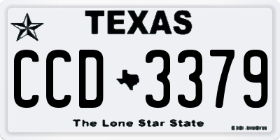 TX license plate CCD3379