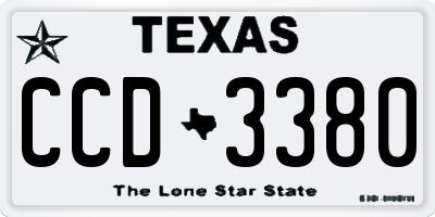 TX license plate CCD3380