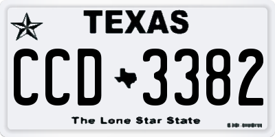 TX license plate CCD3382