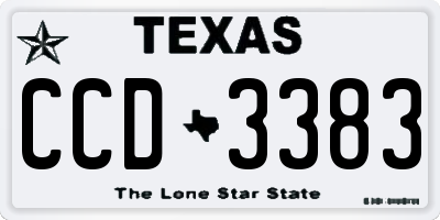 TX license plate CCD3383