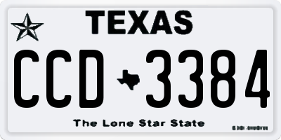 TX license plate CCD3384