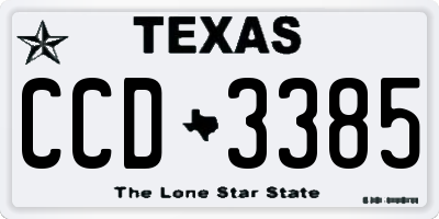 TX license plate CCD3385