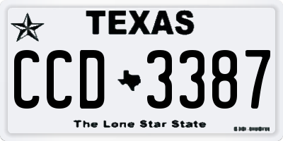 TX license plate CCD3387