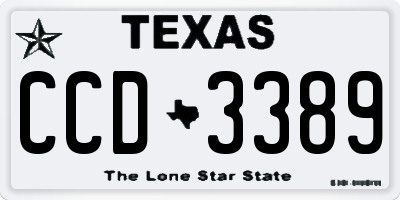 TX license plate CCD3389