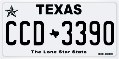 TX license plate CCD3390