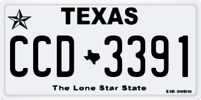 TX license plate CCD3391