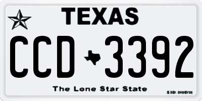 TX license plate CCD3392