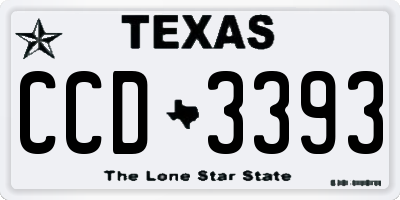 TX license plate CCD3393