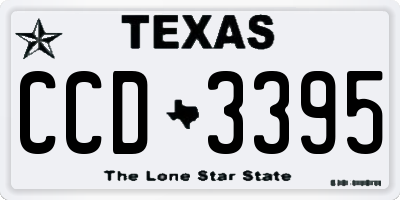 TX license plate CCD3395