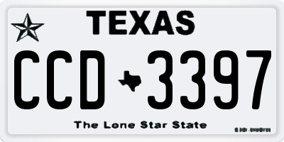 TX license plate CCD3397