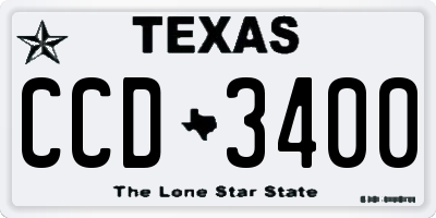TX license plate CCD3400