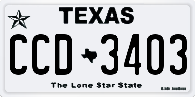 TX license plate CCD3403