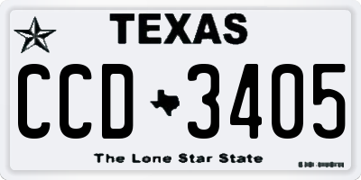 TX license plate CCD3405