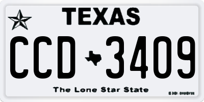 TX license plate CCD3409
