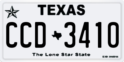 TX license plate CCD3410