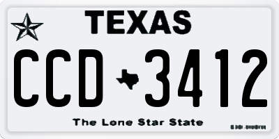 TX license plate CCD3412