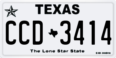 TX license plate CCD3414