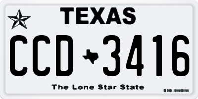 TX license plate CCD3416