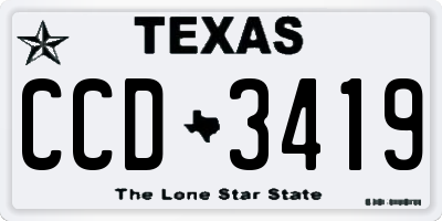 TX license plate CCD3419
