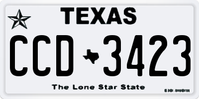 TX license plate CCD3423
