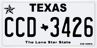 TX license plate CCD3426