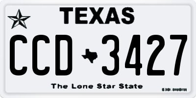 TX license plate CCD3427