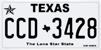 TX license plate CCD3428
