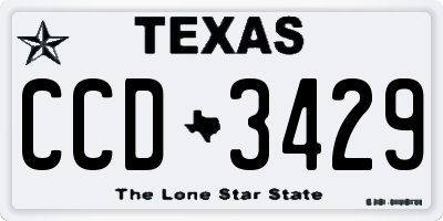 TX license plate CCD3429
