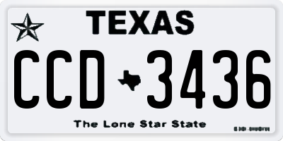 TX license plate CCD3436