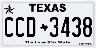 TX license plate CCD3438
