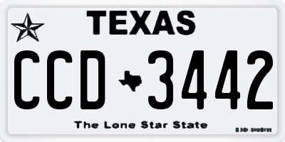 TX license plate CCD3442