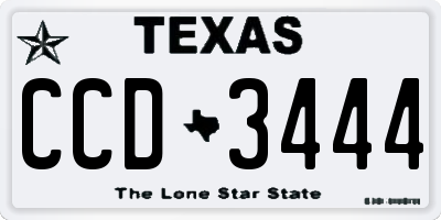 TX license plate CCD3444