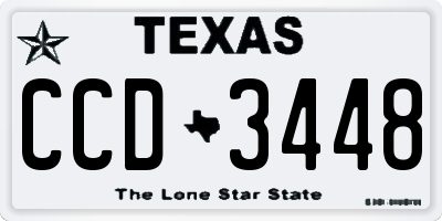 TX license plate CCD3448