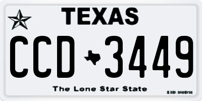 TX license plate CCD3449