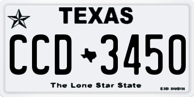 TX license plate CCD3450