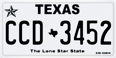 TX license plate CCD3452