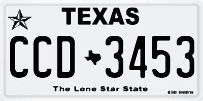 TX license plate CCD3453