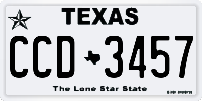 TX license plate CCD3457