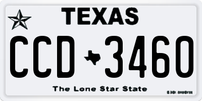 TX license plate CCD3460