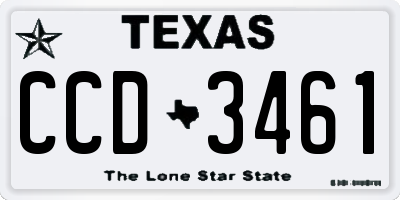 TX license plate CCD3461