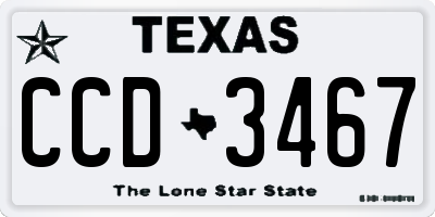 TX license plate CCD3467
