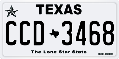 TX license plate CCD3468