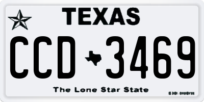 TX license plate CCD3469