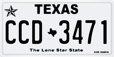 TX license plate CCD3471