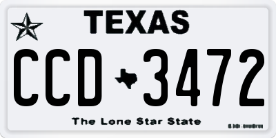 TX license plate CCD3472