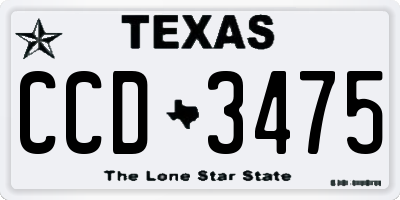 TX license plate CCD3475