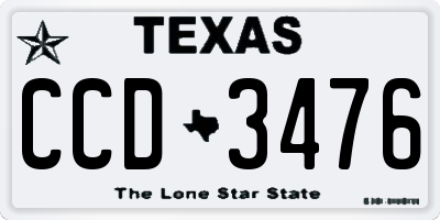 TX license plate CCD3476