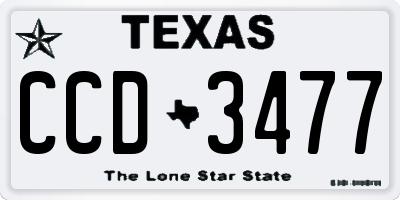 TX license plate CCD3477