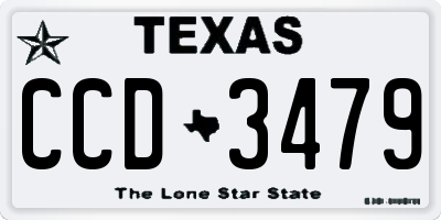 TX license plate CCD3479